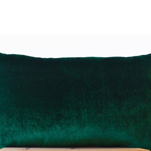 Emerald Green Lush Velvet and Oatmeal Linen Pillow Case Etsy