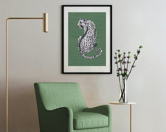 Cheetah Wall Art in Beads, Beaded Cheetah Wall Décor, Handmade Wall Art, Unframed Wall Art, Large Wall Art, Leopard Wall Art Living Room Art