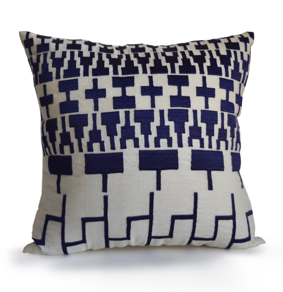 Aztec Pillow Cover Tribal Pillow Navy Blue Pillows Blue and Etsy