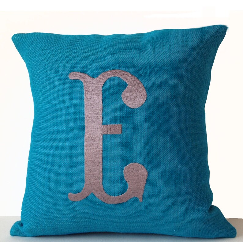 Burlap Pillow Covers Monogram Pillows Custom Pillow Etsy