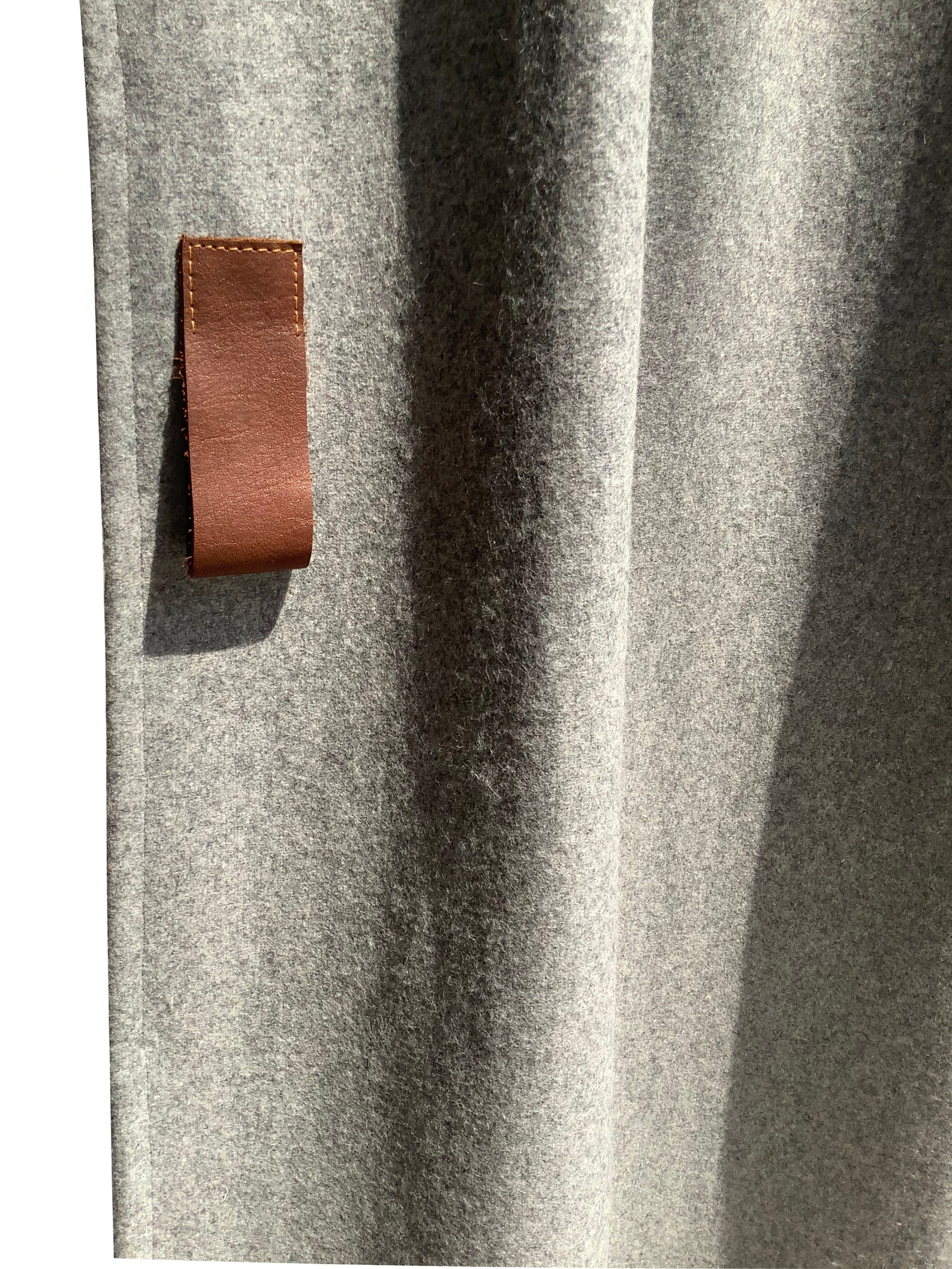 Leather Tab Curtains Custom Made Wool Felt Curtains Leather Etsy