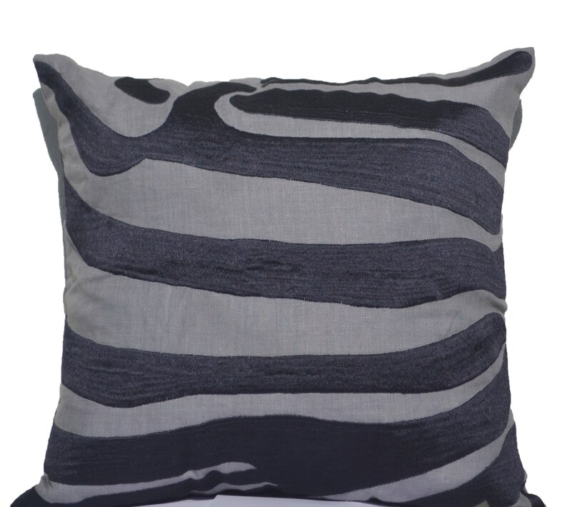 Embroidered Zebra Throw Pillow Cover Etsy