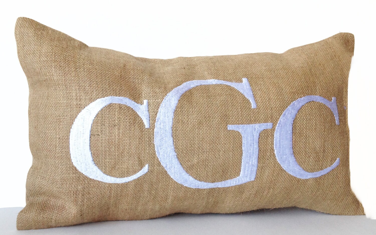 burlap lumbar pillow