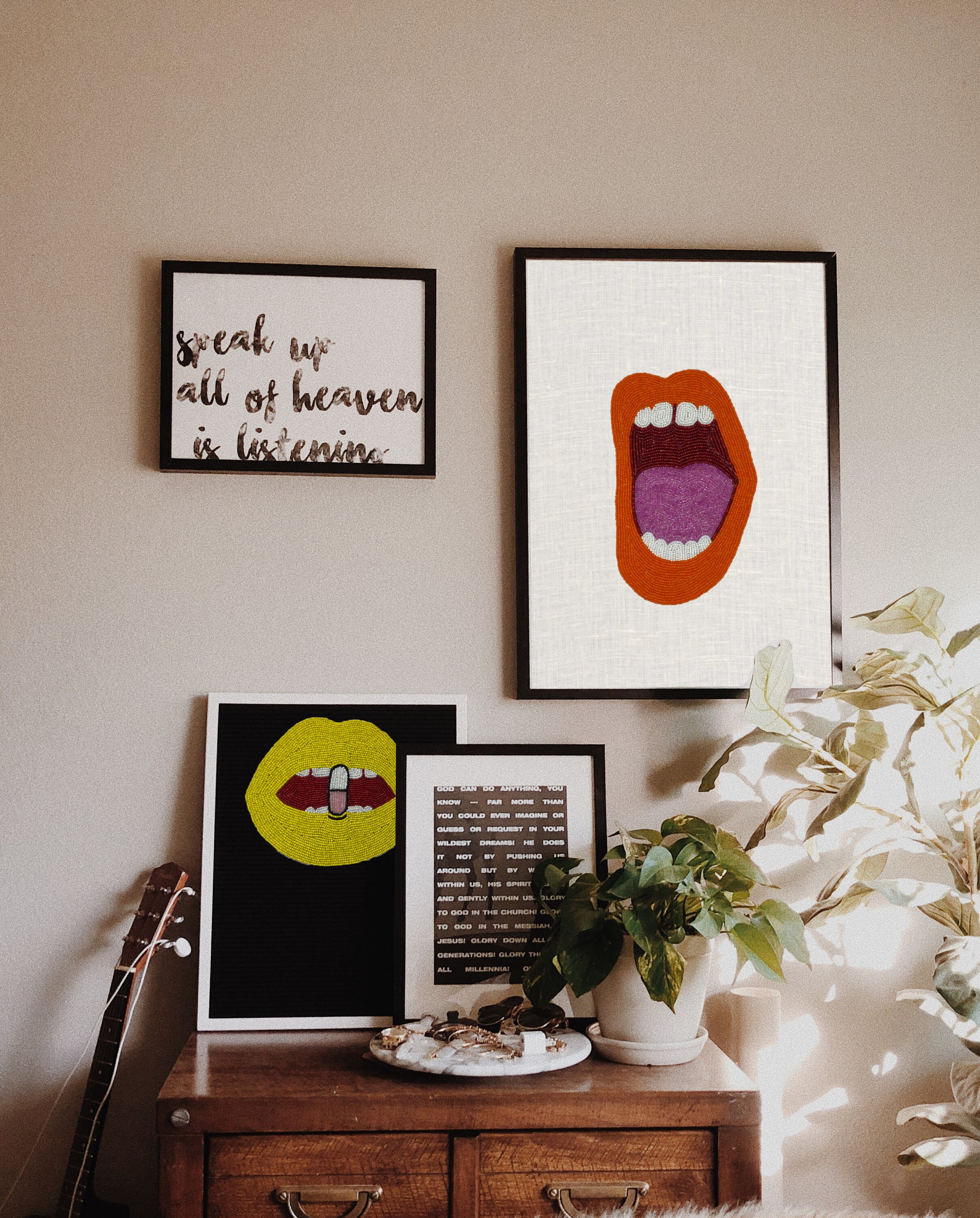 Beaded Wall Art Decor Pop Art Wall Decor Shout Out Wall Art Etsy