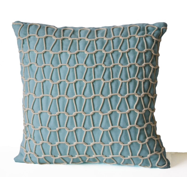Light Blue Pillow Covers Nautical Decor Nautical Pillows Etsy
