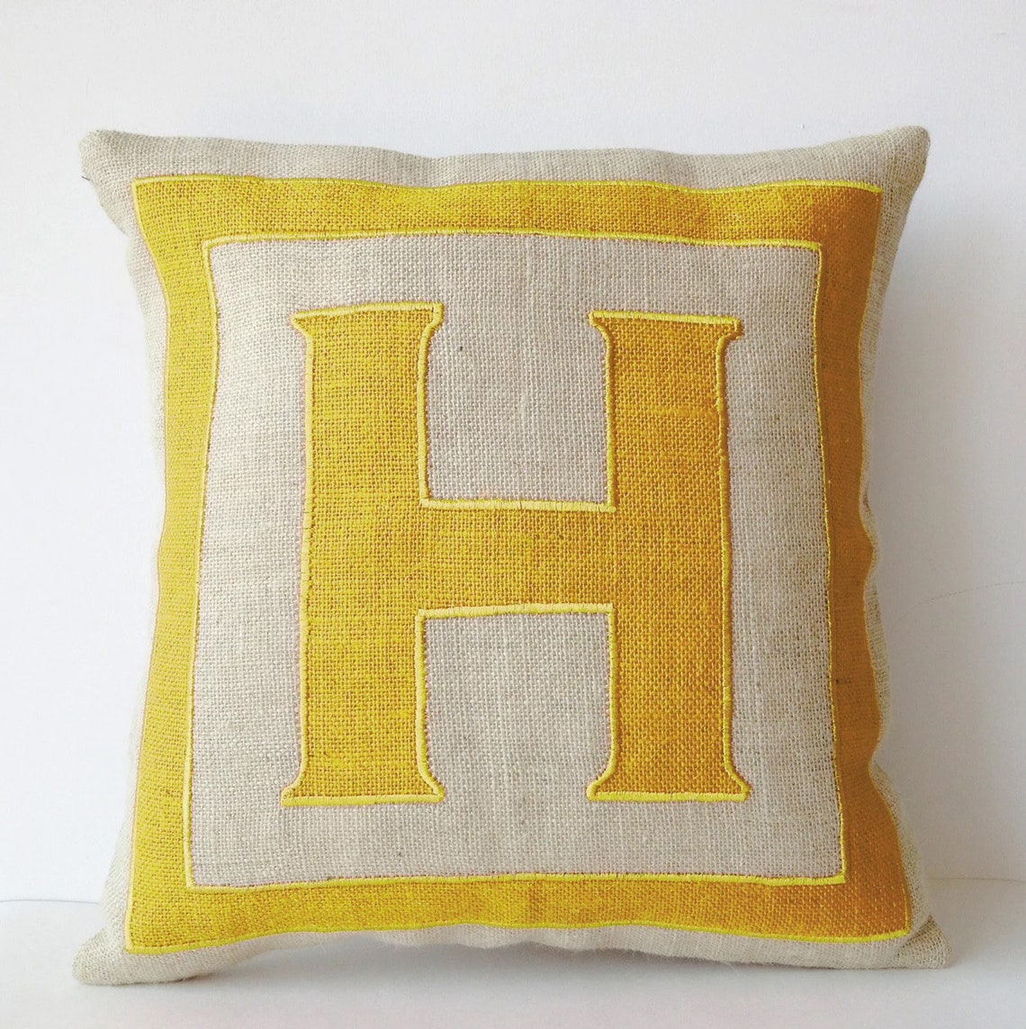 Monogram Pillow Cover Throw Pillow Burlap Pillow Red Ivory Etsy