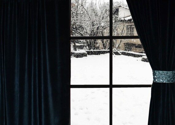 Black Cotton Velvet Curtain Custom Velvet Drapes Luxe Etsy