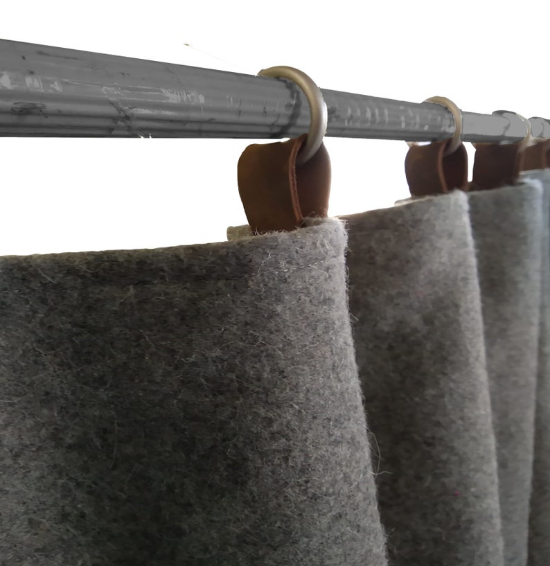 Wool Felt Curtains Light Gray Felt Curtain Panel Custom Etsy