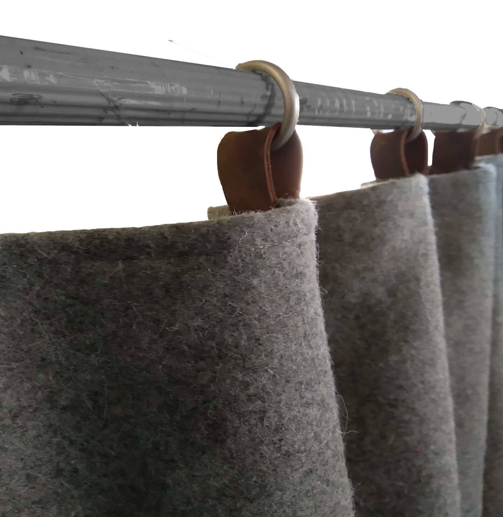 Wool Felt Curtains Light Gray Felt Curtain Panel Custom Window