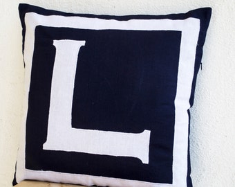 Personalized Monogram Pillow Covers, Typography Pillows, Alphabet Throw Pillow, Wedding Engagement Pillow, Large Letter Pillow With Initial
