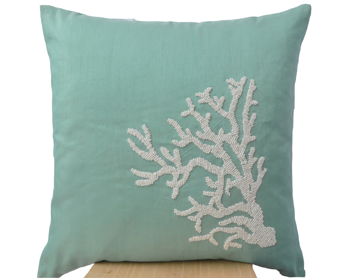 Sea Life Pillows Teal Throw Pillow Cover Sea Coral Pillow Etsy