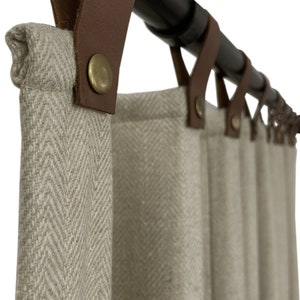 Custom Wool  Curtain, Brown Herringbone Drape, Custom Drapery, Made to Order Wool Curtain,  Autumn Winter Custom Length Curtain