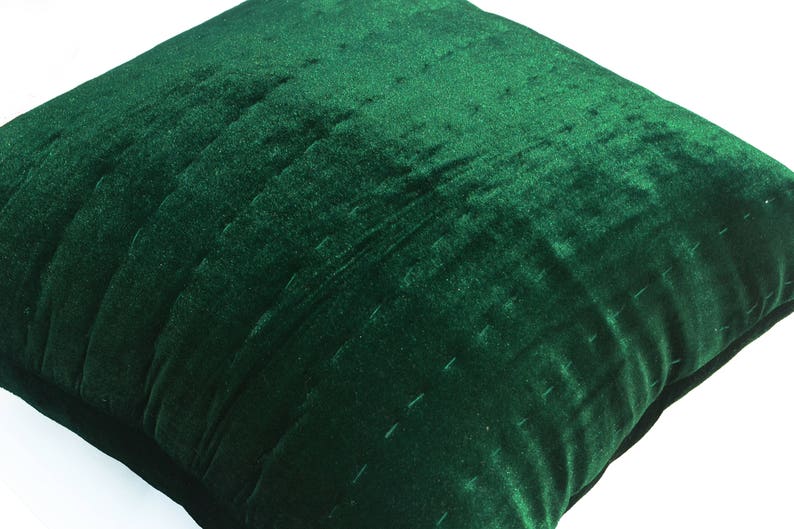 Green Velvet Pillow Emerald Green Pillow Cover Euro Shams Etsy