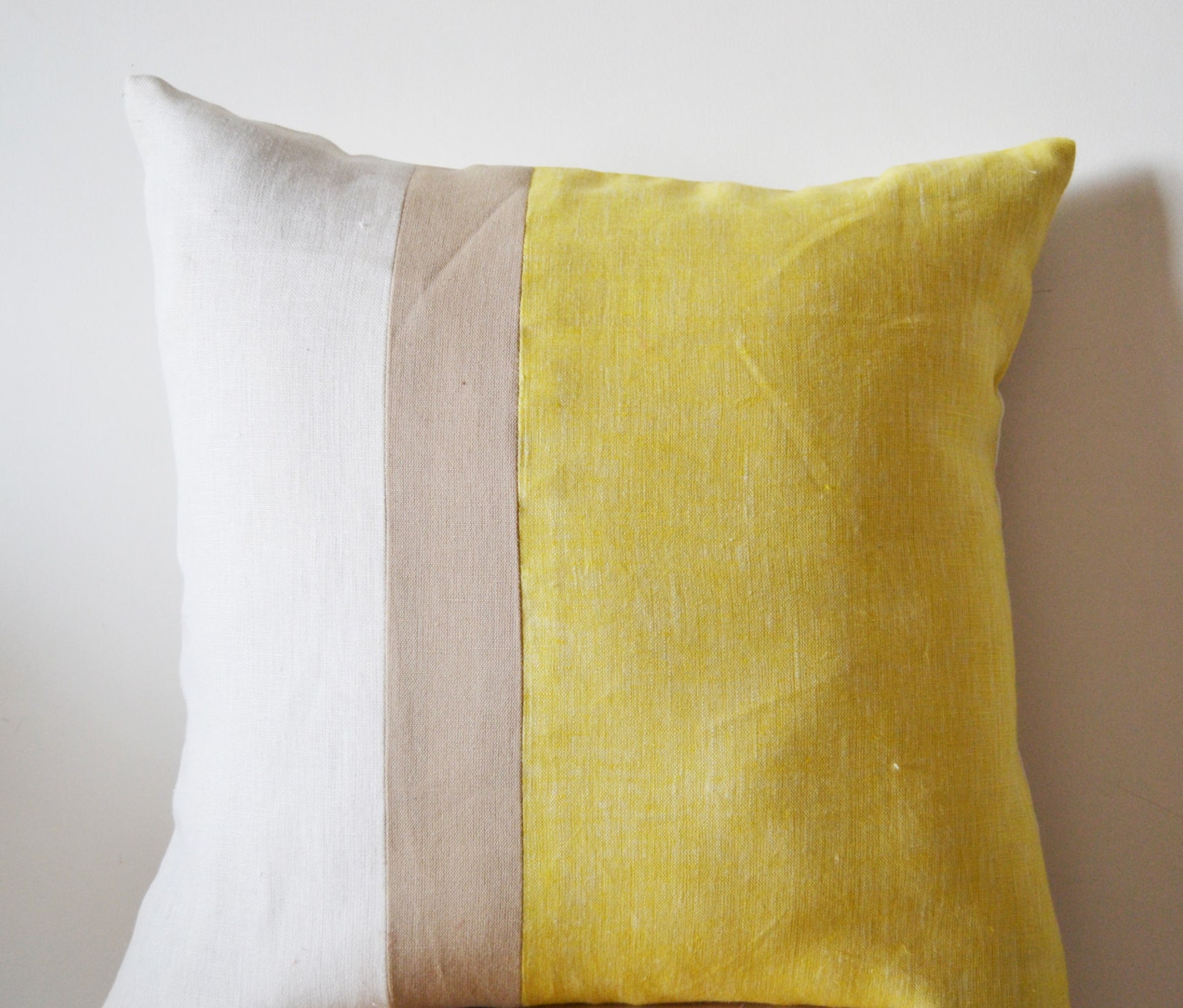 Yellow Pillow Covers Yellow Pillow Cases Color Block Pillow Etsy