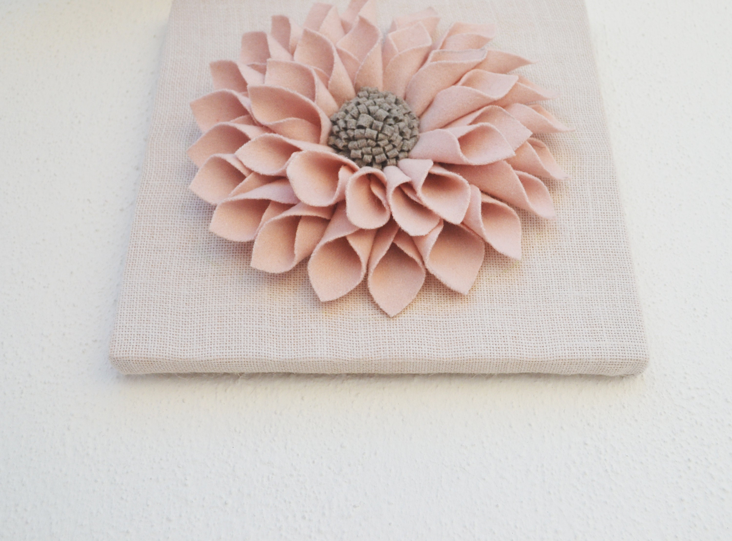 Wall Art Wall Hanging Blush Pink Wall Decor Felt Flower on Etsy