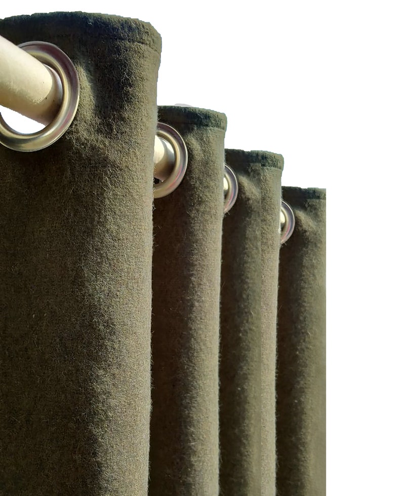 Amore Beaute olive green wool felt curtain
