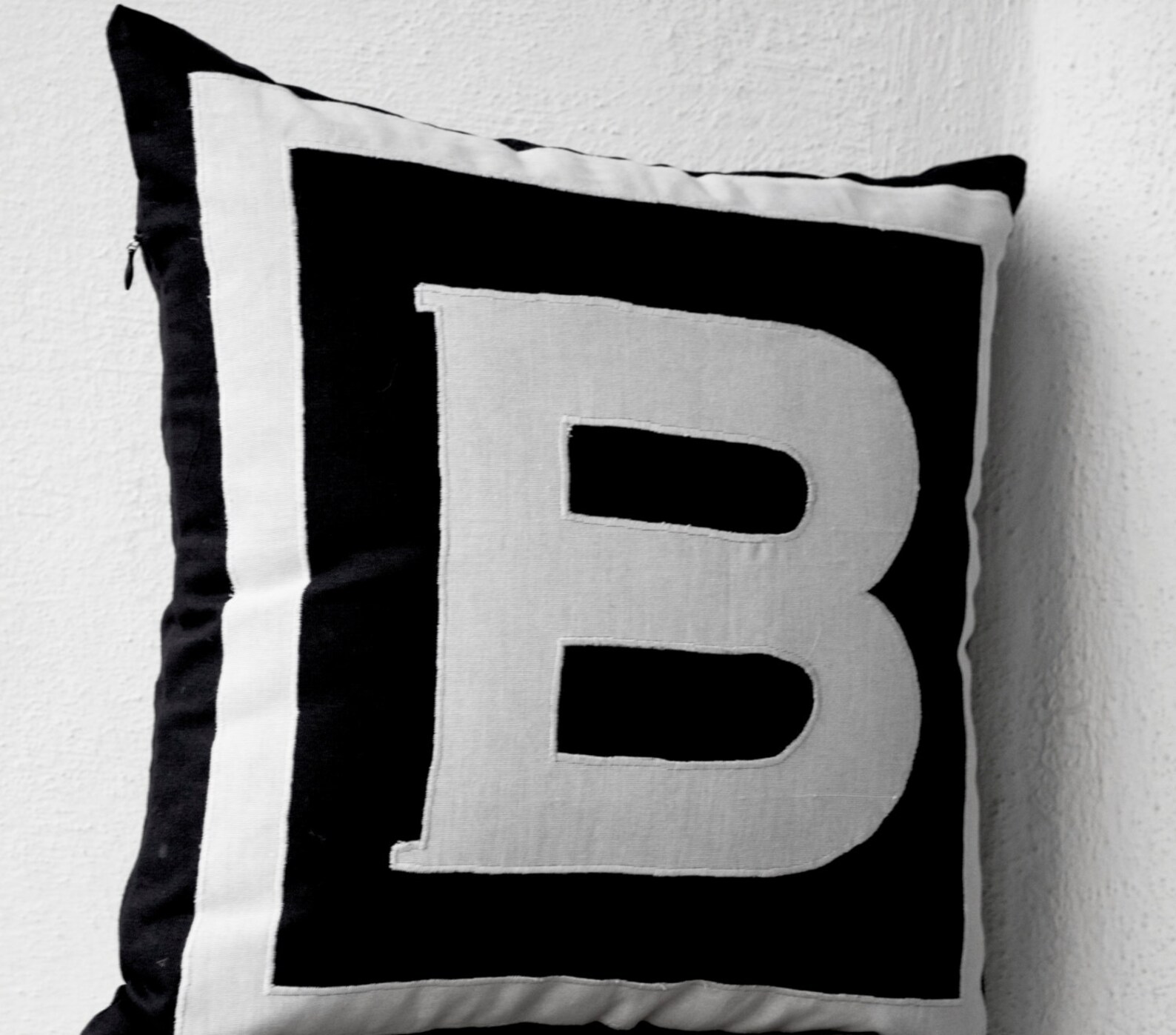 Personalized Monogram Black Pillow Cover Big letter Pillow Etsy