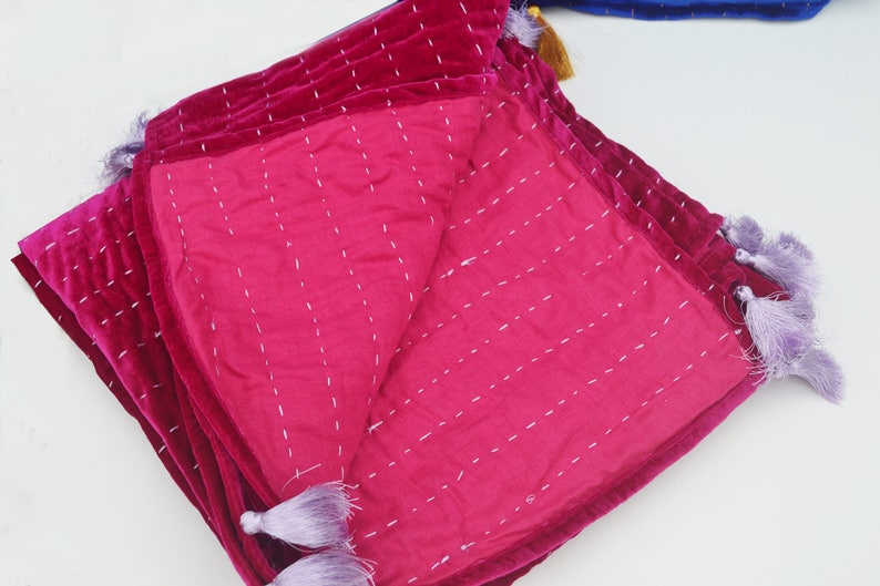 Fuchsia Throw Blanket Velvet Throw Blanket Pick Stitch Etsy