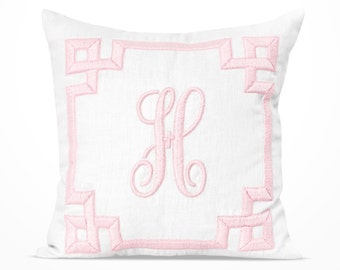 Embroidered Monogrammed Pillow Cover, Personalized Throw Pillow Case, Personalized Pillow Cover For Couples, Monogram Pillow For Kids, Gift
