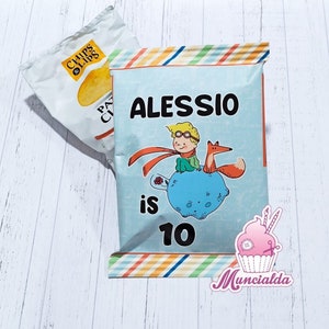 Sacchetto patatine personalizzate Piccolo Principe, bustine patatine personalizzate, sacchetto patatine, decorazioni party kit