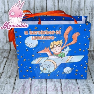 Piccolo Principe shoppers, Piccolo Principe party bag, party kit, borse personalizzate carta, piccolo princpe, Compleanno piccolo Principe