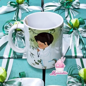 Bomboniera prima Comunione MUG PERSONALIZZATA in scatola artigianale, tazza mug bomboniera Comunione bimbo, bomboniere artigianali