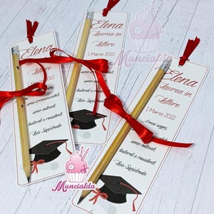 Cartoncino con matita incisa LAUREA, ricordo di Laurea, segnaposto con matita, segnaposto Laurea, bomboniere Laurea, matita incisa a laser
