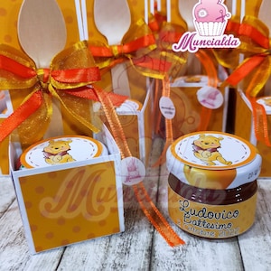Marmellate bomboniere Battesimo Winnie the Pooh, marmellate monoporzione, Battesimo Winnie the Pooh, bomboniere artigianali Battesimo