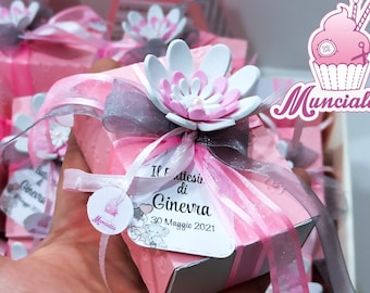 Matchbox favors, sugared almonds box favors, Baptism favor box, Communion favors, eva foam magnet favor, flowers magnet favors, girl favors