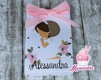 Communion sugared almonds holder cards, sugared almond favors, Communion favors, first Communion for girls, girls favors, sugared almond box