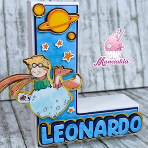 Lettere 3D cartoncino, decorazioni Piccolo Principe, lettere decorative Piccolo Principe, decorazioni Battesimo, Baby shower, scritta nome