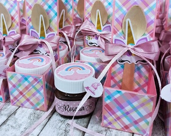 Baby girl Baptism favors, Nutelline favors, nutelline Baptism favors, Baptism unicorn favors, baby girl favors, confetti baptism favors