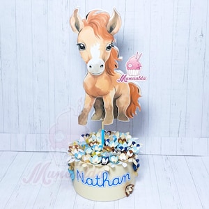 Centrotavola Battesimo CAVALLO, decorazioni Battesimo, centrotavola Battesimo bimbo, decorazioni artigianali per eventi