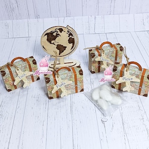 Scatoline confetti nozze VALIGIA, scatolina segnaposto a forma di valigia porta confetti, scatoline confetti matrimonio tema viaggio