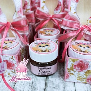 Nutelline personalizzate per bomboniere nascita VOLPINA, bomboniere nutelline Battesimo, bomboniere nascita, bomboniere artigianali