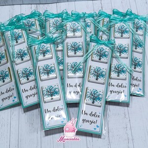 Segnaposto cioccolatini ALBERO DELLA VITA, cioccolatini personalizzati, segnaposto Battesimo, tris cioccolatini, cartoncini con cioccolatini