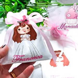 Communion favors, fabric favor bags, Sugared almonds favors, communion girl, fabric favors, fabric favor box, favor box, Communion favors image 4