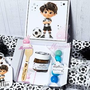 Nutelline bomboniere per Comunione tema CALCIO, nutelline personalizzate, bomboniere nutelline Comunion, Prima Comunione, nutelline calcio
