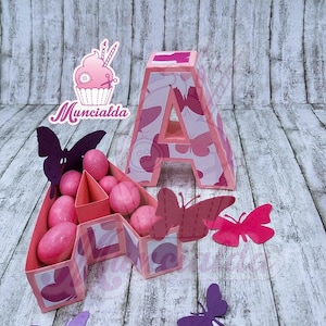 Scatole lettere 3D, Lettera 3D, contenitori confetti, decorazioni eventi, porta confetti, scatola confetti, scatola portaconfetti Comunione