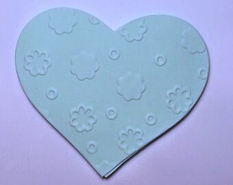 25 handmade die cuts - EMBOSSED HEARTS - choose the color you like!