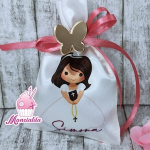 Communion favors, fabric favor bags, Sugared almonds favors, communion girl, fabric favors, fabric favor box, favor box, Communion favors image 1