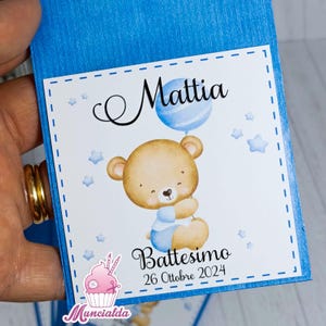 Sacchettini in carta per confetti, modello Orsetto con palloncino, sacchettini per confettate, bustine per confetti Battesimo, sweet table