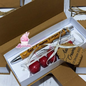 Penne personalizzate per bomboniere Cresima, penne bamboo bomboniera, bomboniere eleganti, Bomboniere artigianali Cresima, Bomboniere nozze