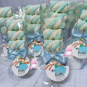 Spiedini marshmallow personalizzati, marshmallows PICCOLO PRINCIPE, marshmallow su spiedino, Battesimo bomboniere, marshmallow segnaposto
