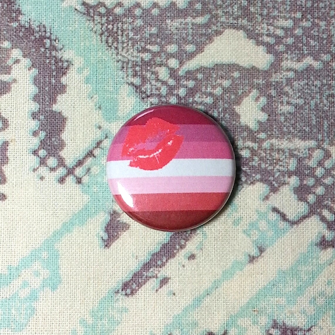 Lipstick Lesbian Flag Pinback Button or Etsy