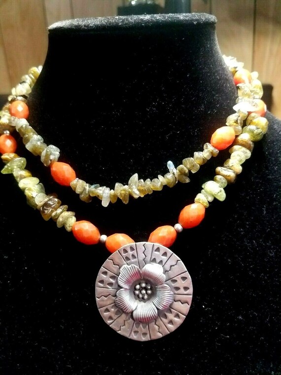 Sterling Silver Jasper Bead Necklace