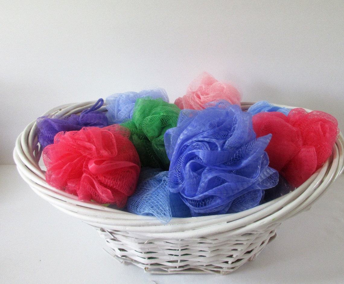BULK50 Assorted Colors Bath Poufs Shower Mesh Sponge Body Etsy