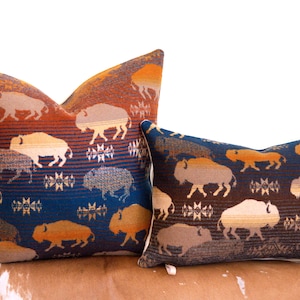 Land of the Buffalo Wool Pillow Cover: Southwest Heritage Throw Sham (ready to ship)