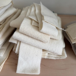Pendleton Wool Fabric Scraps: Cream/White Remnants for Crafts (1 lb Bundle)