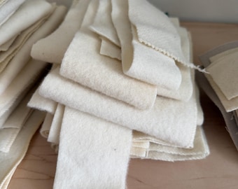 Retales de tela de lana Pendleton: restos de color crema y blanco para manualidades (paquete de 450 g)